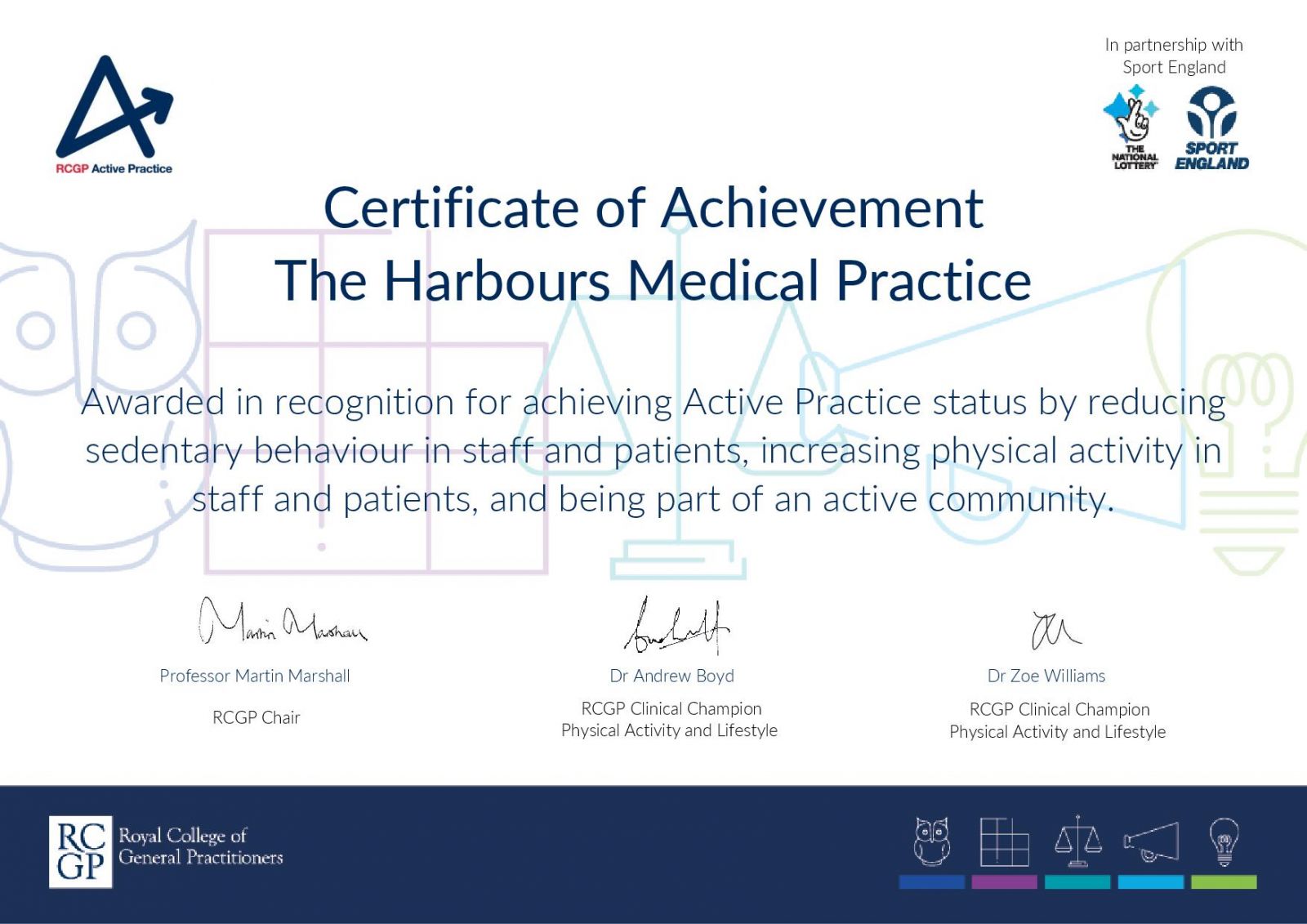 Certificate of Achievement  The Harbours Medical Practice